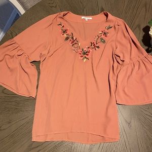 Boho top with flared sleeves
